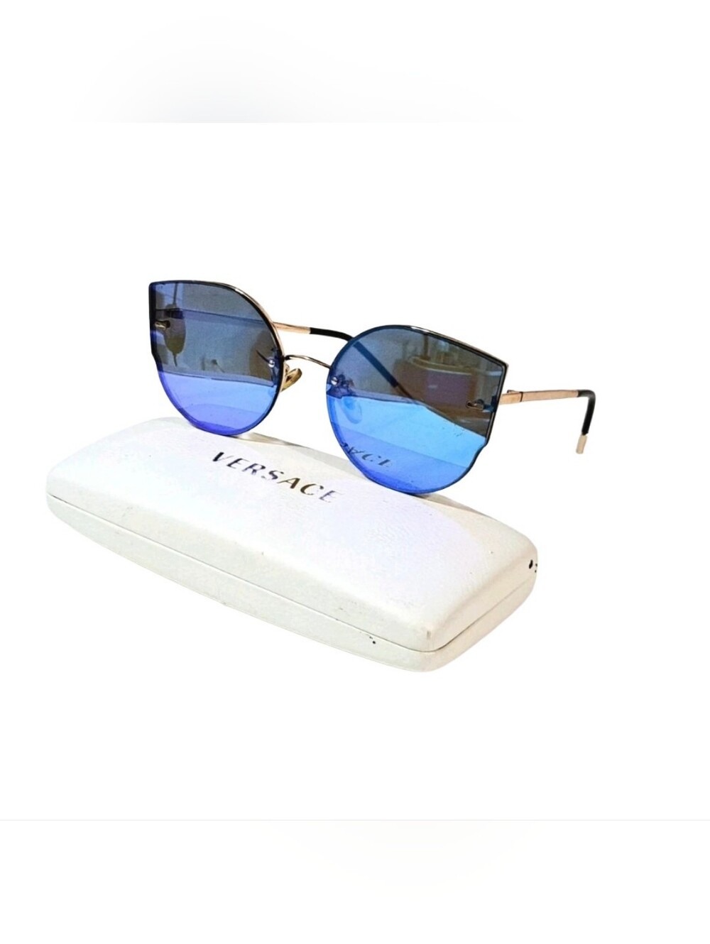 VERSACE D5458 Sunglasses Butterfly Blue/Gold Women